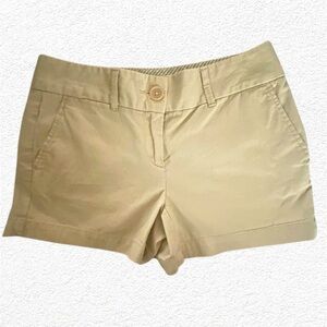 Ann Taylor Loft Beige Khaki Cotton Shorts Womens Size 00 100% Cotton